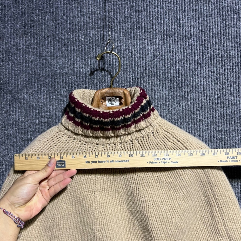 Vintage Burberry Poncho Women OS Beige Lambswool Turtleneck Cape Made in England - Picture 2 of 8